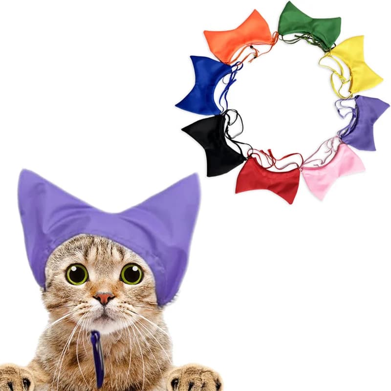 Cat Shower Cap Waterproof Bath Cap Pets Bonnet Ear Cover Protection Swimming Rain Bath Protector Dog Cat Accessories