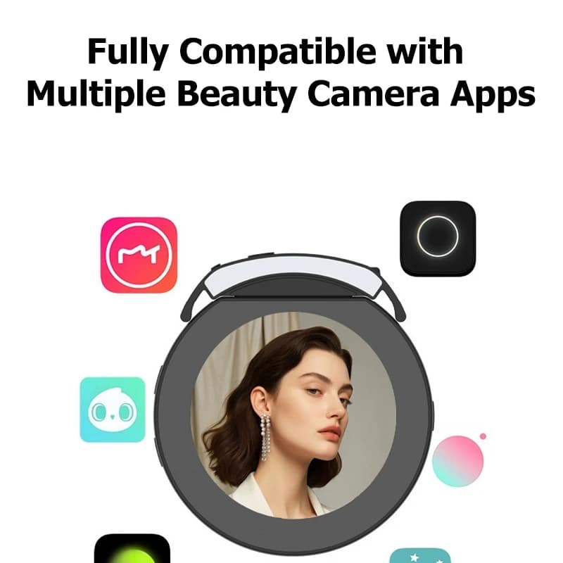 Proiettore per schermo con monitor magnetico wireless per smartphone per telefono Vlog Live Stream Schermo per registrazione video Telefono Fotocamera posteriore Selfie