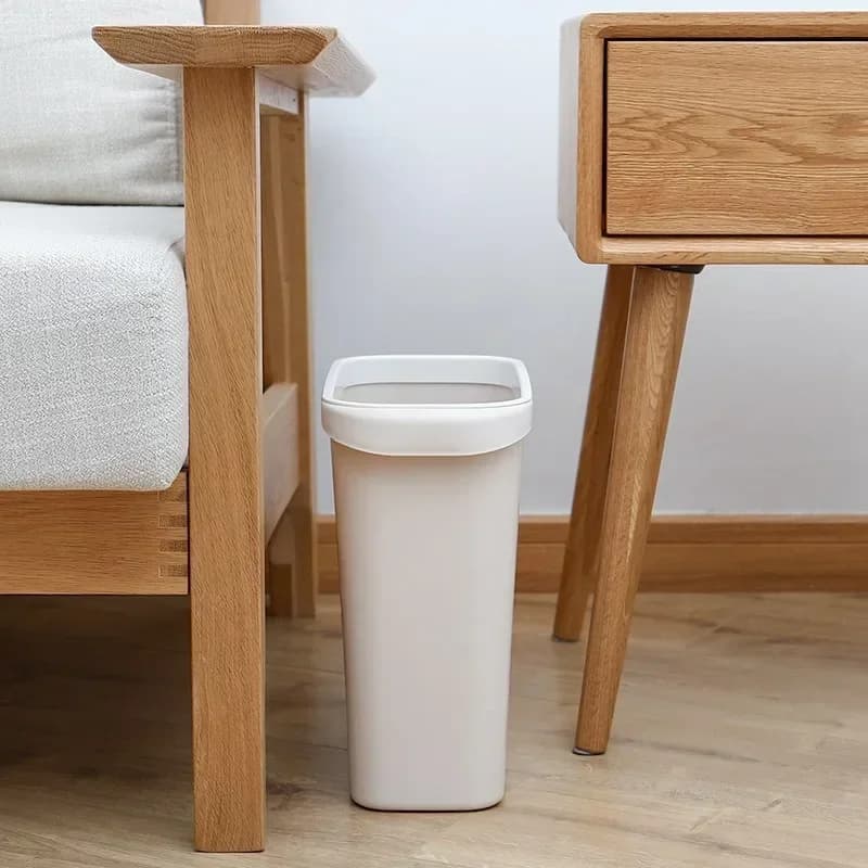 WC, cucina, bidone della spazzatura delle fessure, cestino della carta dei rifiuti con anello di pressione in plastica scoperto per uso domestico, bidone della spazzatura con cucitura rettangolare