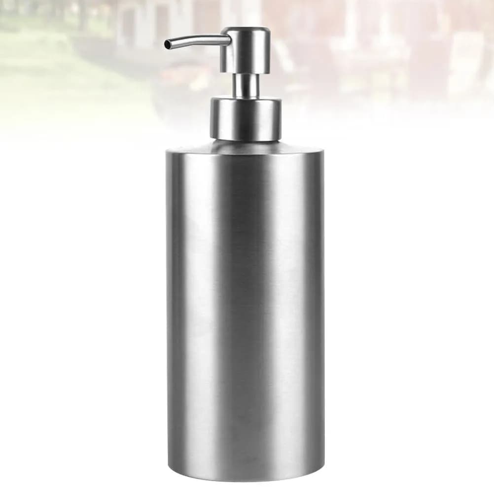 Dispenser per lozione in acciaio inossidabile, 1 pezzo, colore argento, 550 ml, pompa antiruggine per bottiglia contenitore di sapone liquido per le mani da bagno