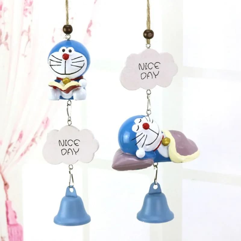 Anime Doraemon Machine Cat Resin Wind Chime Pendant Car Pendant Kawaii Room Decoration Healing Toys Birthday Gift