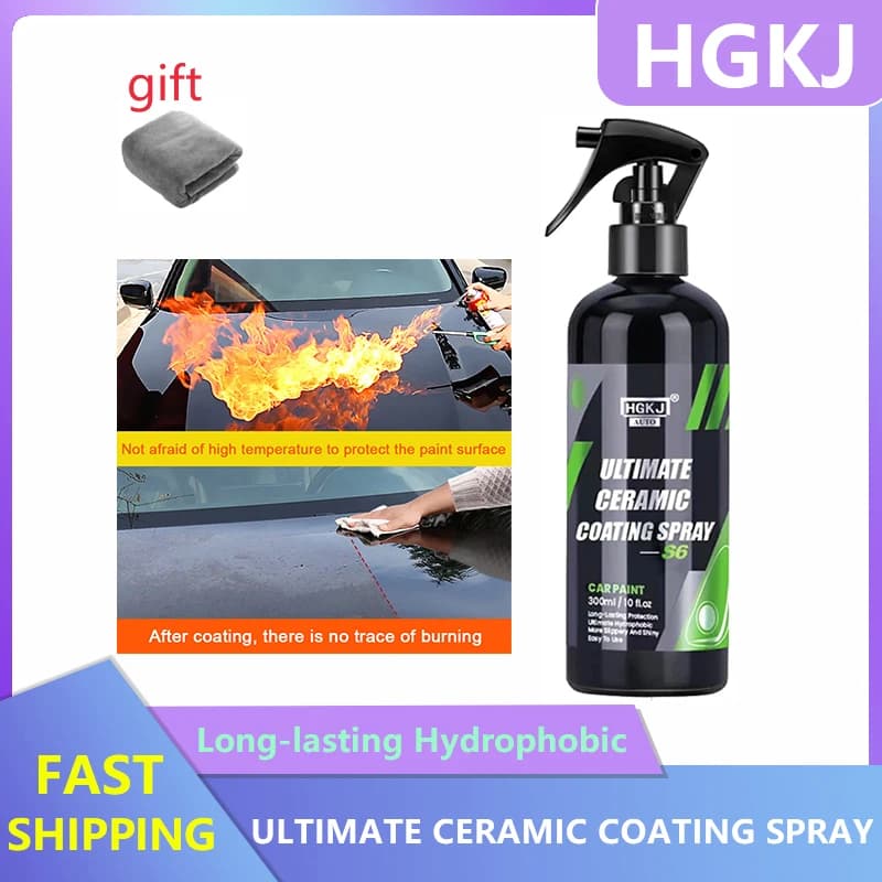 Rivestimento per auto in nano ceramica Cura della vernice Ultimate Idrophobico Ceramica Liquido Vetro Lucidatura per auto Rivestimento Spray Dettagli automatici HGKJ S6