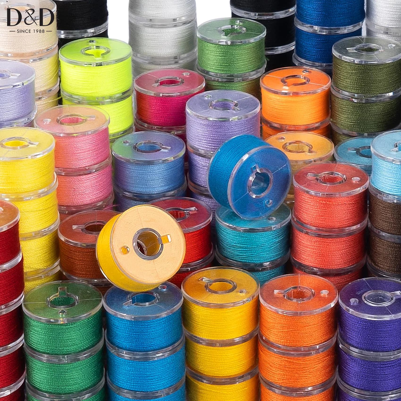 100/200/500 pezzi colori assortiti bobina pre avvolta bobine pre-avvolte per macchina da cucire Singer filo precarico per bobina per cucire