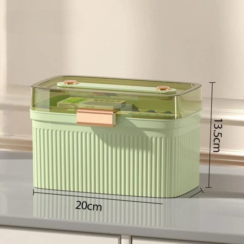 Kit di Pronto Soccorso Portatile per Casa, Piccola Cassetta Medica d'Emergenza, Organizzatore per Medicinali per Dormitorio e Classe, in Plastica