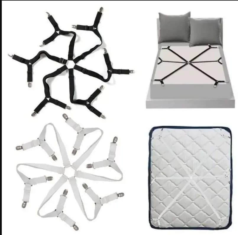 Extended sheet with 12 clips, six-sided non-slip fixing clip for bedspread, multi-shoe clips for quilt cover