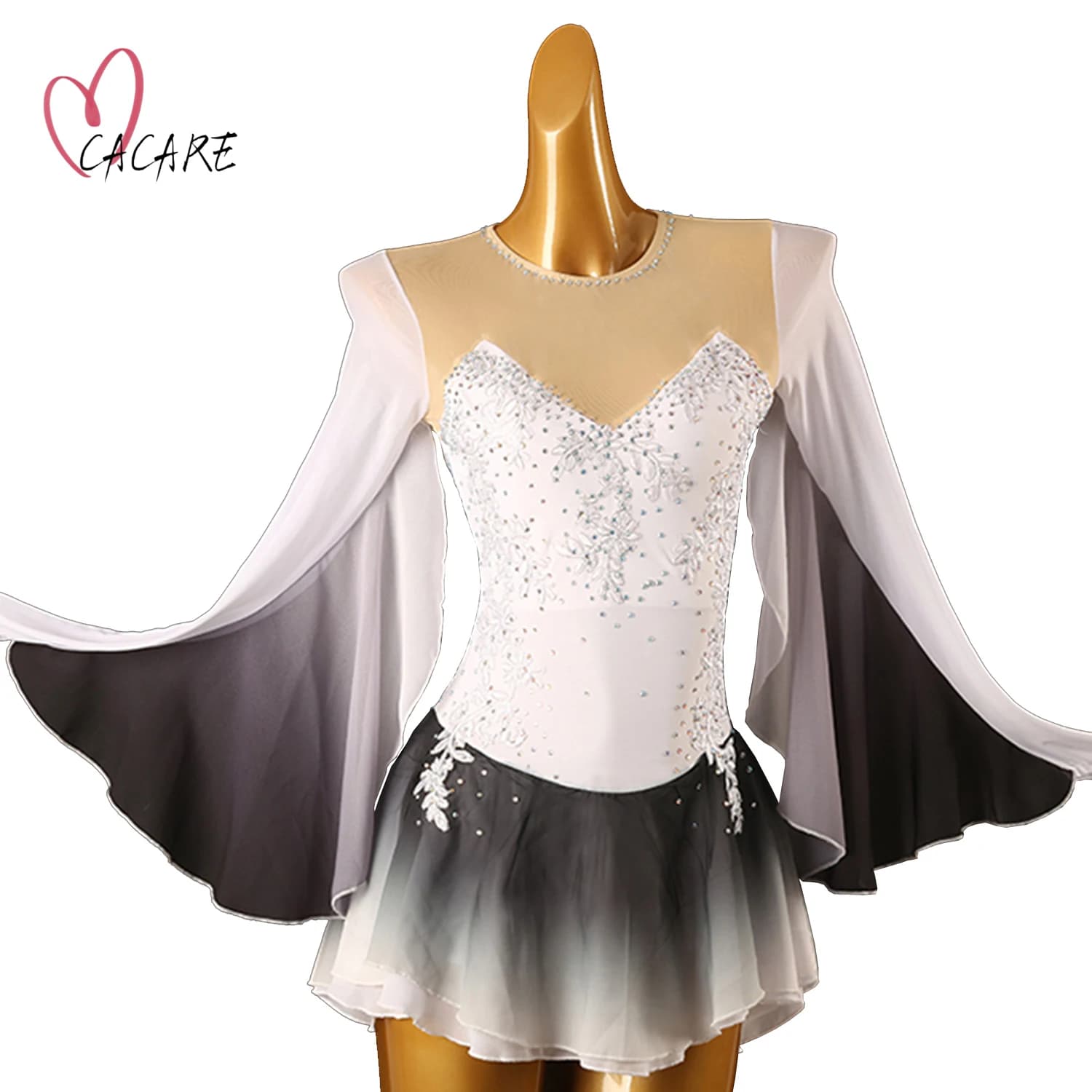 Abito per Pattinaggio Artistico da Donna, Costume da Ballo per Spettacoli, Abbigliamento per Pattinaggio su Ghiaccio, Leotard da Danza Samba 256