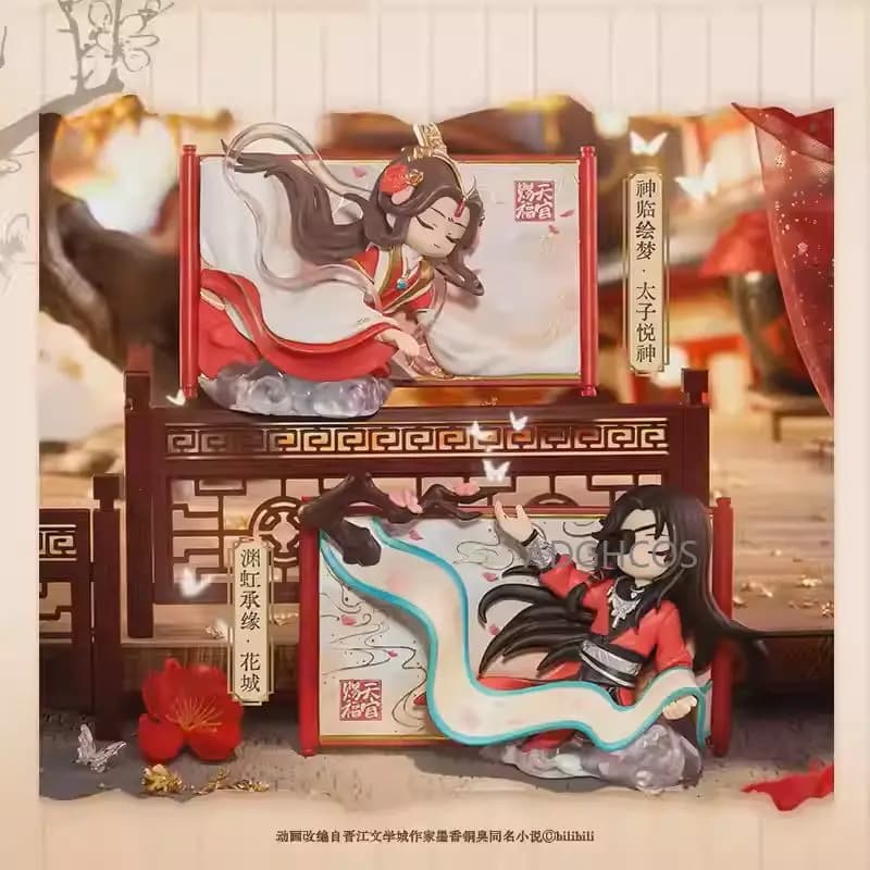 Heaven Official's Blessing - Blind Box con Scatola a Scorrimento in Broccato, Figurine Hua Cheng Xie Lian, Magnete da Frigo, Ornamento 3D, Merchandising Anime, Regalo
