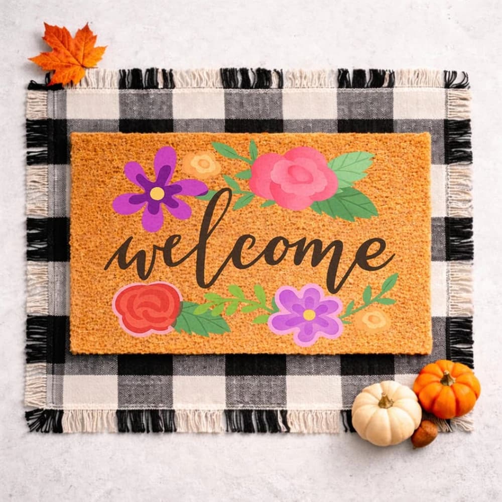 Exquisite Flower Mat Custom Carpet Fine Floral Print Anti Scratch Balcony High Grade Garden Bloom Home Decor Housewarming Gift