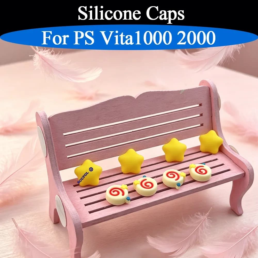 Set di 4 Cappucci Antiscivolo per Joystick Analogici, Compatibili con PS Vita 1000 2000, Accessori in Silicone Carini per PSV1000 2000, 5 Tipi