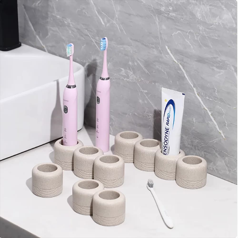 Stampo in silicone per portaspazzolino in cemento, stampo in cemento multi-foro, supporto per controsoffitto del bagno per decorazioni per la casa Jesmonite