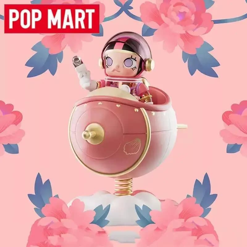 POP MART Mega Space Molly 100% Blossom Peony Series Giocattoli Kawaii Anime Action Figure Ornamento Figurine Bambole Modello Desktop Regali