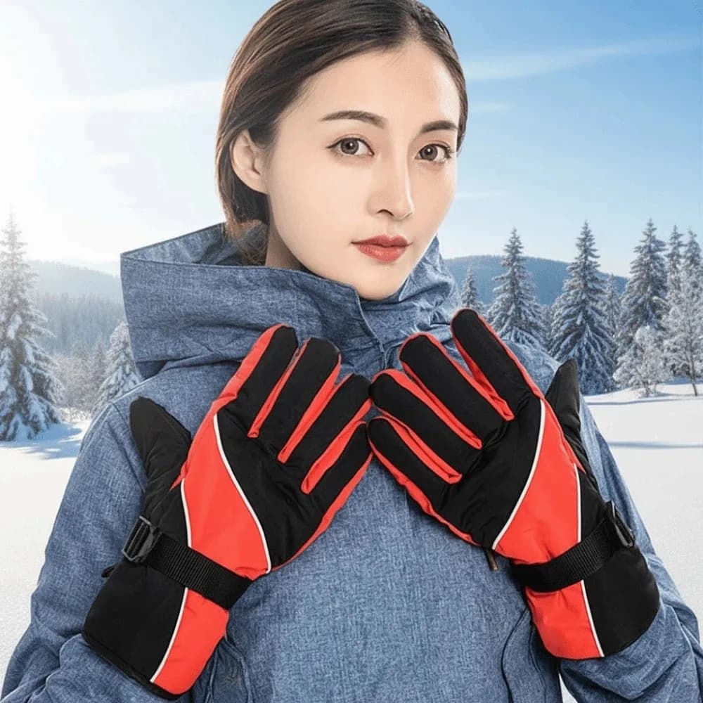 Guanti da Sci in Cotone PP Anti-Freddo, Morbidi, Touch Screen, Unisex, Antivento, Antiscivolo, Ispessiti, per l'Inverno