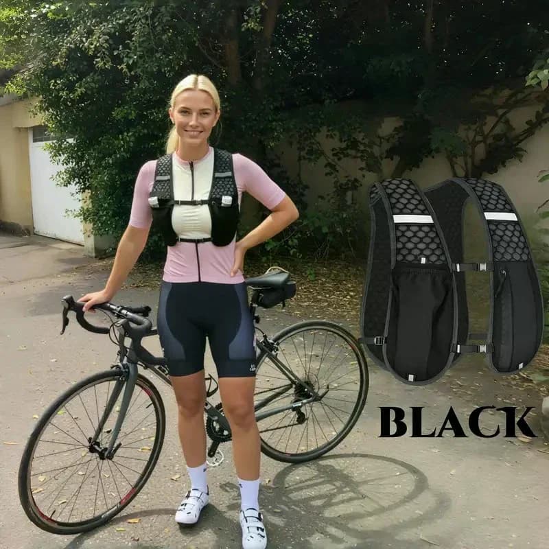Hydrating vest for Jogging with Water Bottle Door; Lightweight Reflective Waist with Smartphone Support, Single