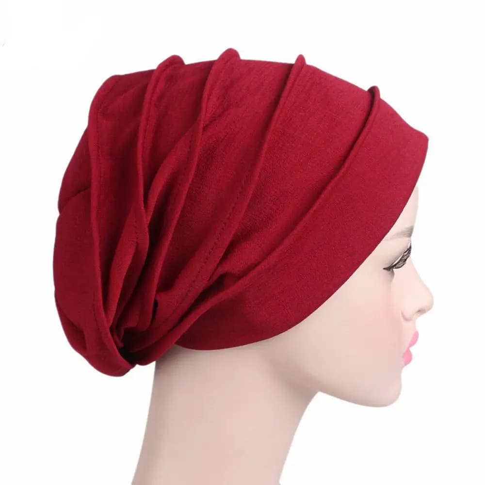 Warm Elastic Headscarf Cotton Sleeping Caps Solid Color Turban Beanie Cap Women Head Wrap Muslim Hijabs Chemotherapy Cap