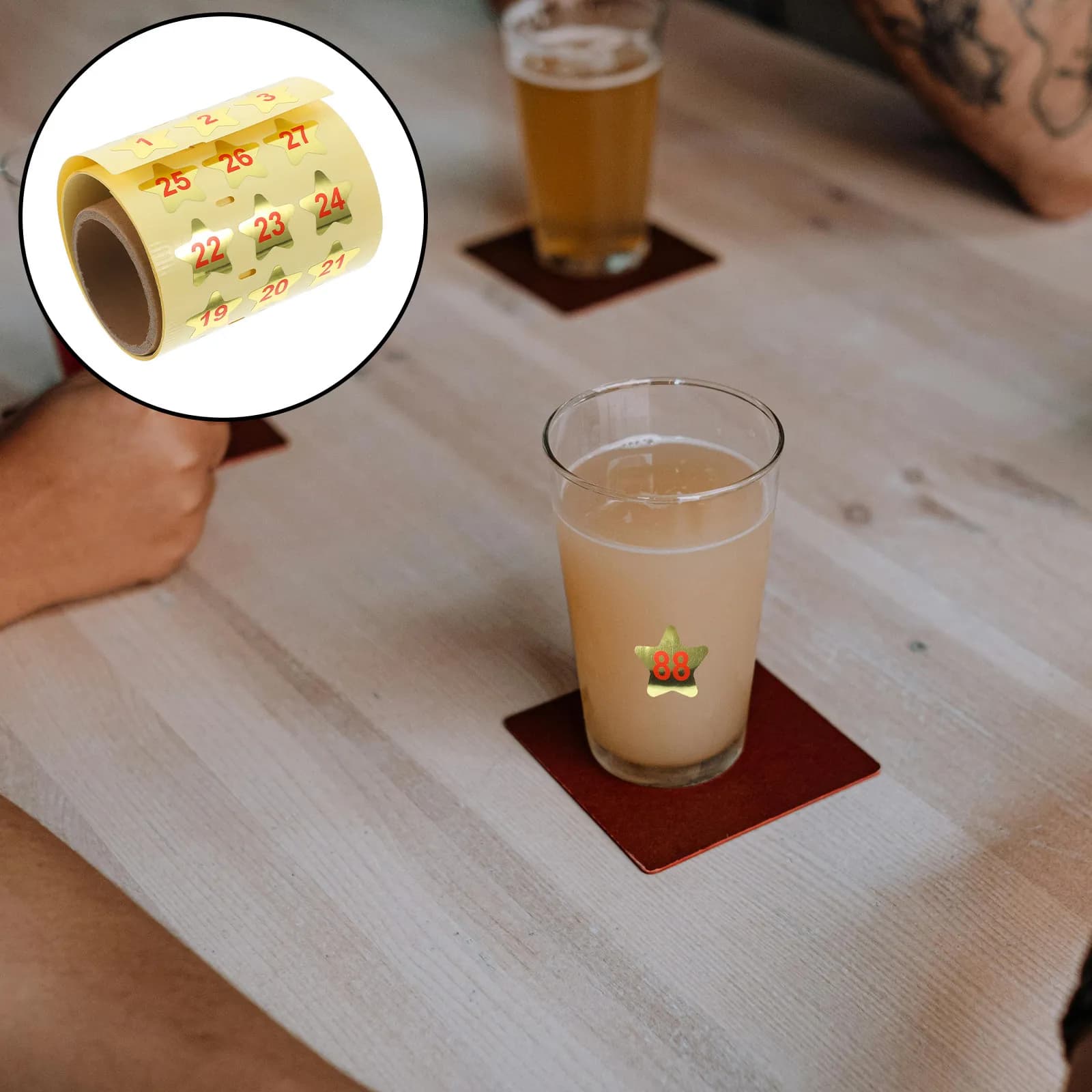 99 Pezzi Adesivi Numerici a Stella per Bicchieri da Vino, Eleganti Colori, Identificatori per Bevande da Festa, Forniture per Bar, Etichette per Degustazione Vini