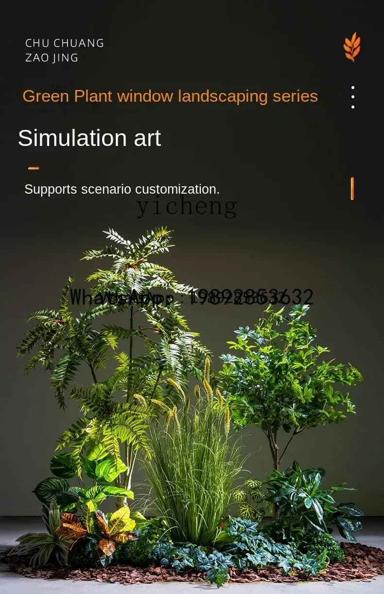 XX Simulazione Pianta verde Paesaggio Pianta bionica Combinazione Alberi finti Ornamenti da pavimento Pianta in vaso