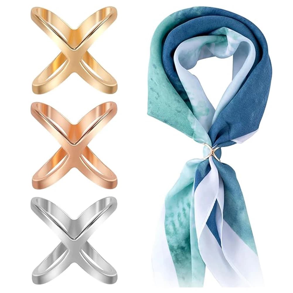 Women Fashion Scarf Ring Scarf Clasp Clips Clothing Wrap Holder Clothing Decoration Accessories for T-Shirt Neckerchief Shawl