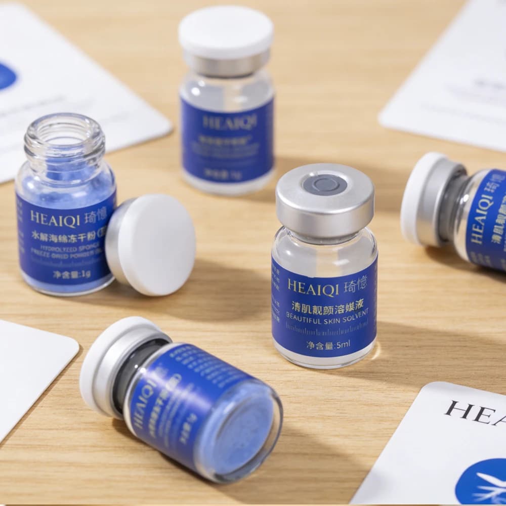 Renewable Face Treatment with Sponge, Crystallite, Blue Copper Peptides, Collagen and Natural Extracts for Skin Care