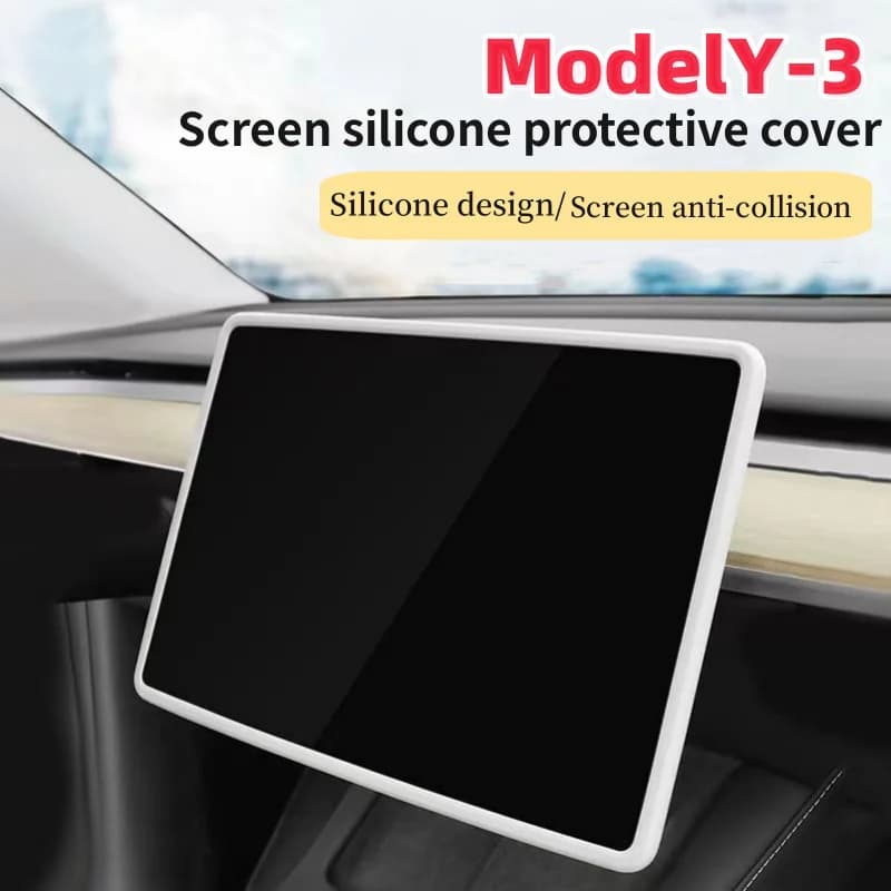 Tesla Model 3 Y Silicone Screen Frame Display Edge Protector Central Control Cover protettiva Car 2023 2022 2021 2020 accessori