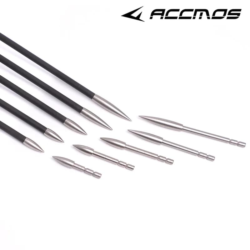 12pcs ID 4.2 mm 80/100/120/150/170/200 Grain Arrow Head Stainless Steel Arrow Tip Archery Accessory