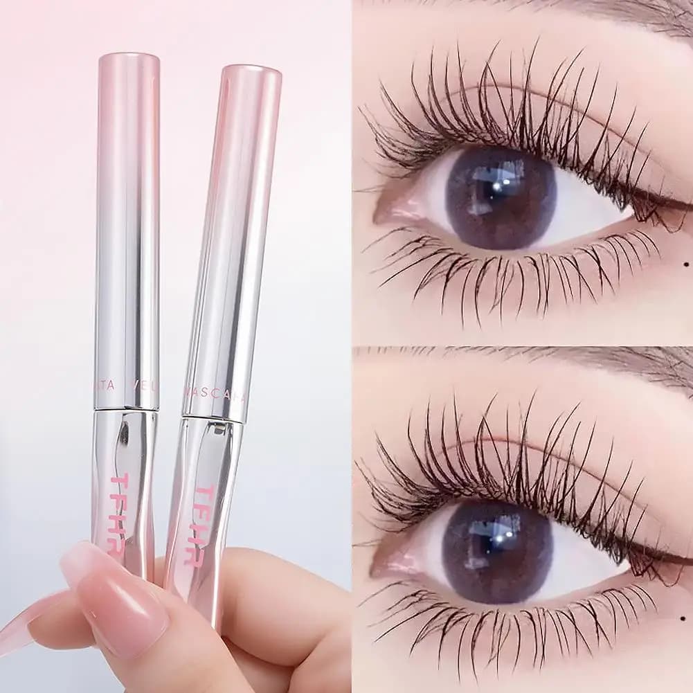 Women's Waterproof Brown Tube Mascara, Long-Term Natural Curled Style, Peach-proof Eyelash primer, Liquid Makeup O7M5