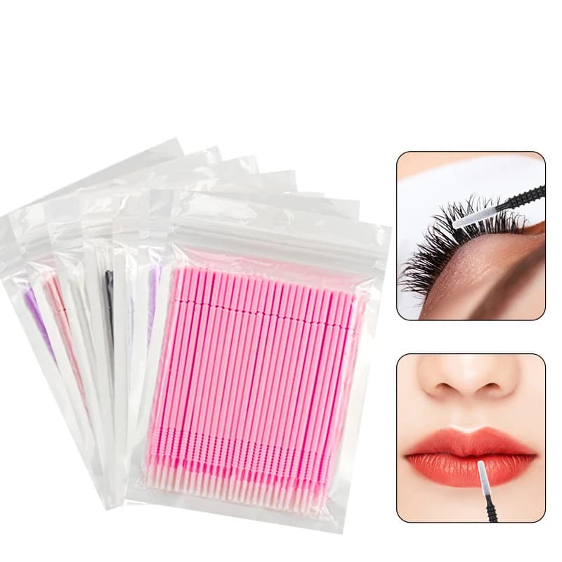 100 pcs Use And Drop Spiral Lash Brush Mascara Bacchette Applying Eyelash Lift Microbrush Extension Eyelash Supply Tool