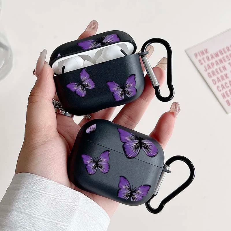 Butterfly Printed Headphone Case for AirPods 1/2 3 4 for Airpod Pro 2 and Pro Earphone Case for Apple Headphones