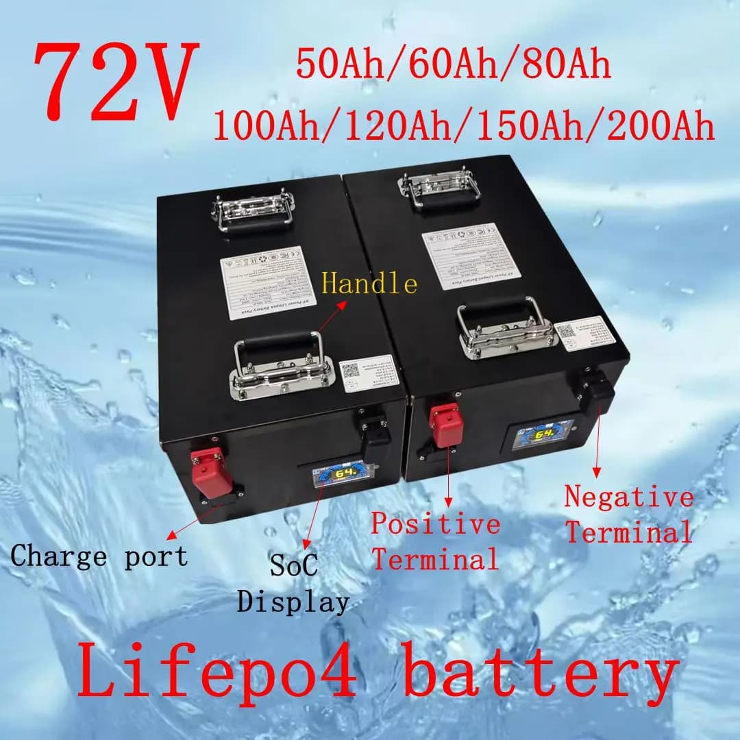 72V 100AH 200AH 50Ah 60AH 80AH 120AHFY 150Ah LifePo4 Lithium Battery for 5000W 8000W 10KW Golf Cart Tourist Coach Triciclo
