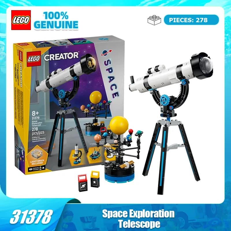 Blocchi da costruzione Lego 31378 Telescopio per l'esplorazione dello spazio Giocattolo per bambini Regalo di compleanno Regalo di San Valentino