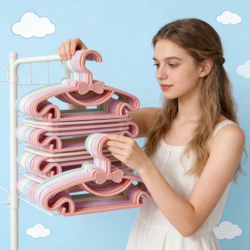 50 Pieces Plastic Clothes Hanger for Baby and Child, Baby Clothes Holder for Kids, Baby Clothes Holder for Home Use