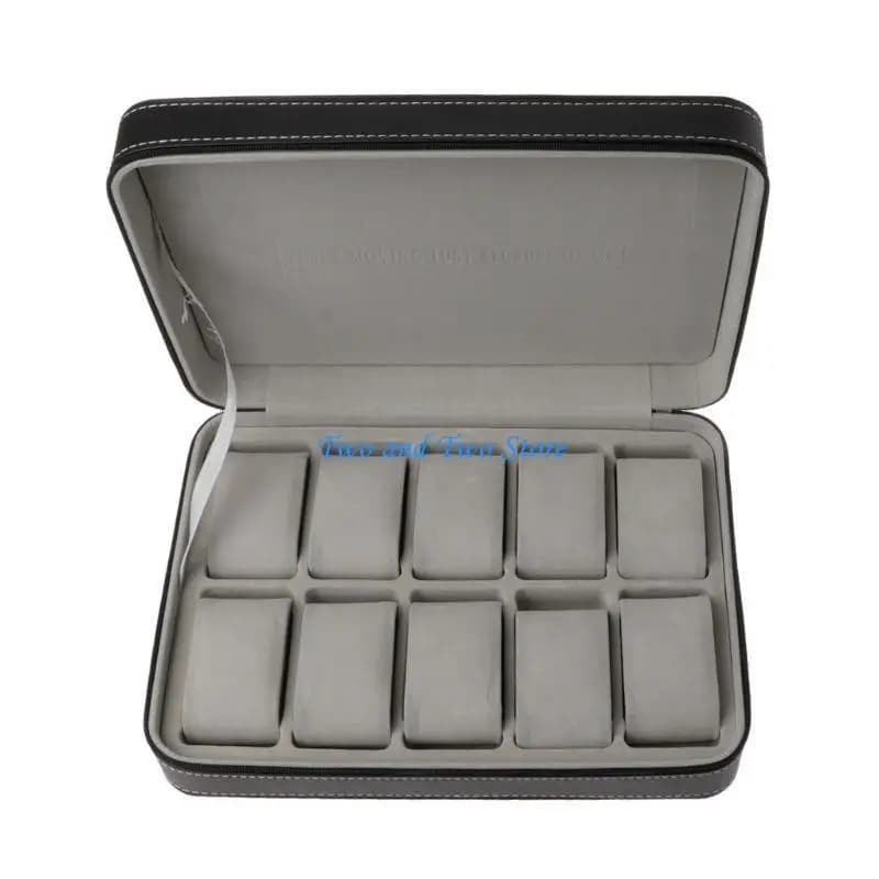 HX6F Watch Box Women Men Watch Display Storage for Case Fits Most Wristwatches and for Smart Watches Holder 10 Slot