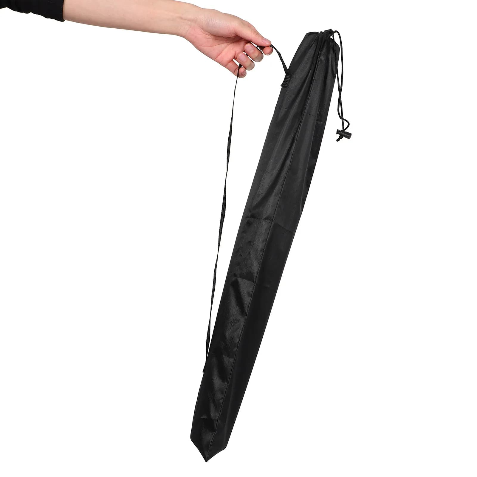 Borsa Porta Bastoncini da Trekking in Nylon Nero, Leggera e Pieghevole, Organizer per Bastoni da Escursionismo, Contenitore per Bastoni da Passeggio