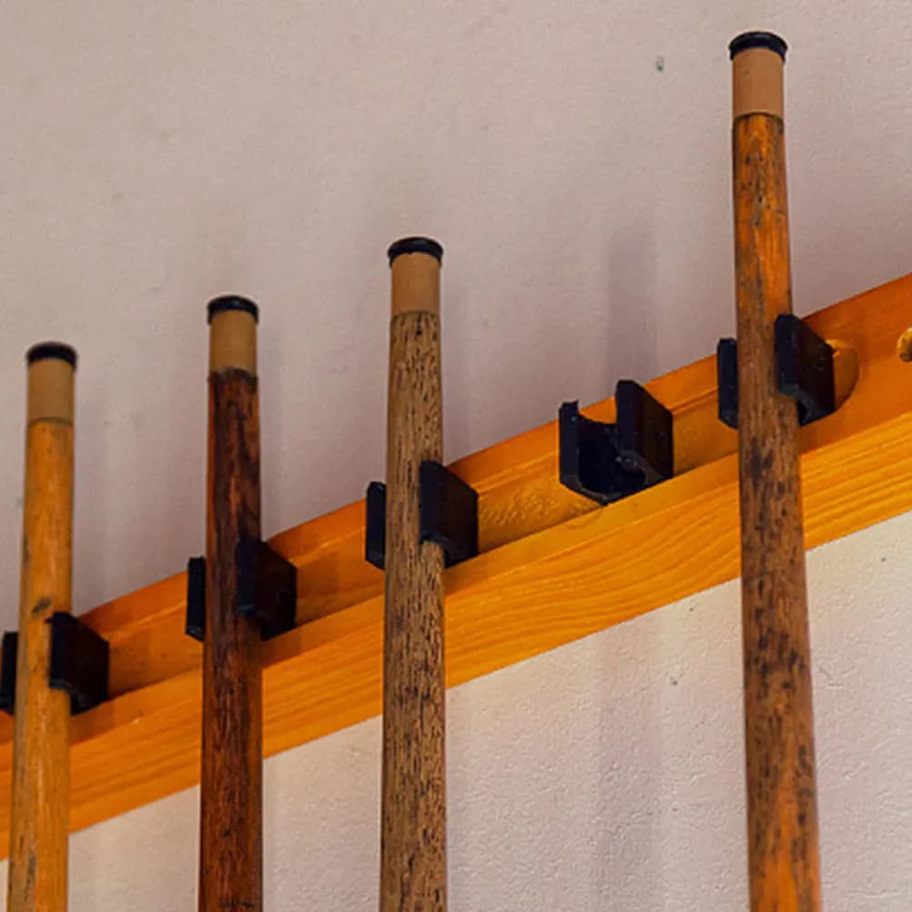 Supporto da parete per 12 stecche da biliardo, porta stecche da snooker, morsetto per canne da pesca, supporto di sicurezza con blocco per canne.