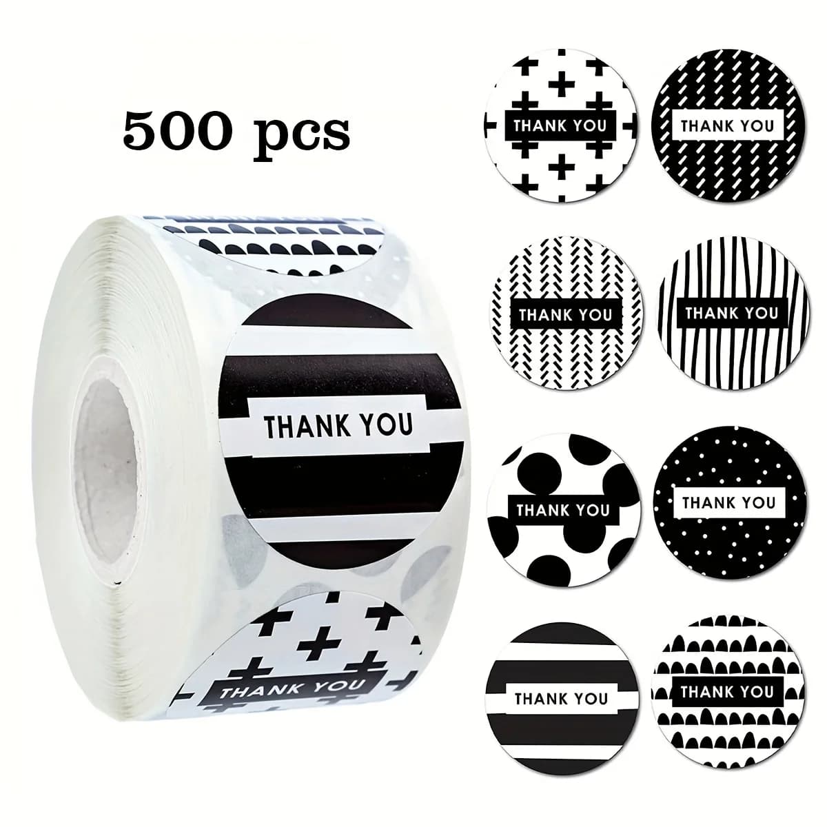 1roll Round Envelope Thank You Seal Stickers "Thank You" Self-Adhesive Labels Gift Box Sealing Decorative Stickers sticky labels