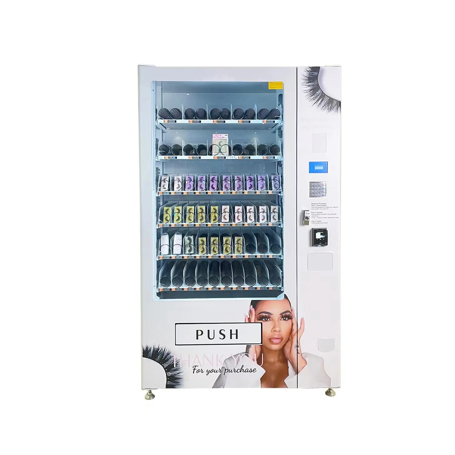 Budget vending machine for fake eyelashes Automatized Self Service Beauty Retail Equipment Warranty at lowest price