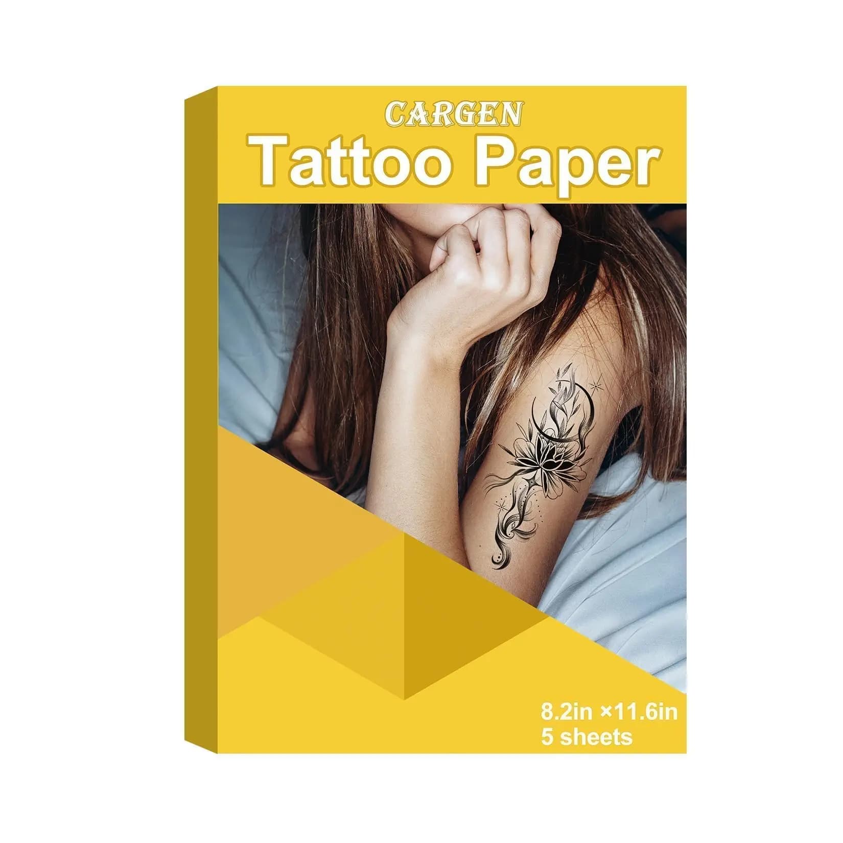 Tattoo Transfer Printer Paper 5 Sets for Inkjet Printer Laser Printer, Printable Temporary Transfer Paper A4 8.2 X 11.6 Inch