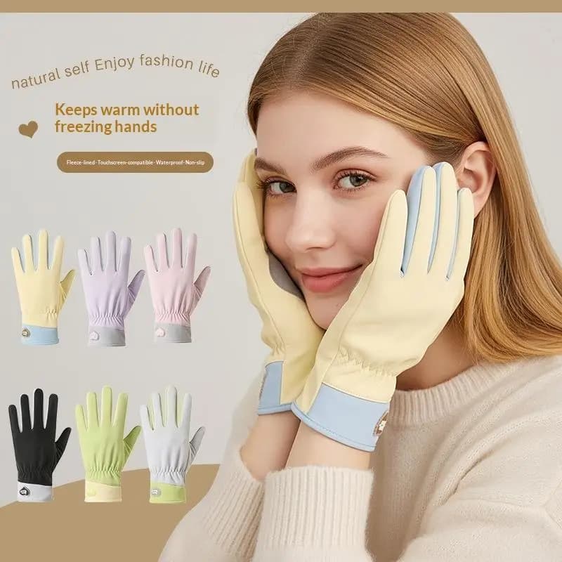 Winter Gloves Padded Touchscreen Anti-slip Raincoats for Guide and Cycling, Korean Style Cute for Students