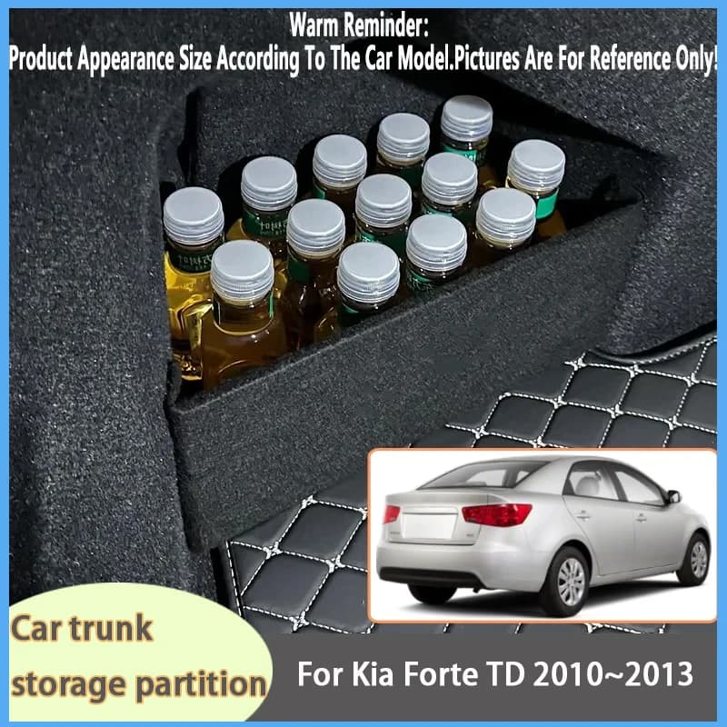 Organizer per Auto Kia Forte TD 2010~2013 MK1, Divisorio Laterale per Bagagliaio Rinforzato, Scatola Portaoggetti Interna per Bagagliaio
