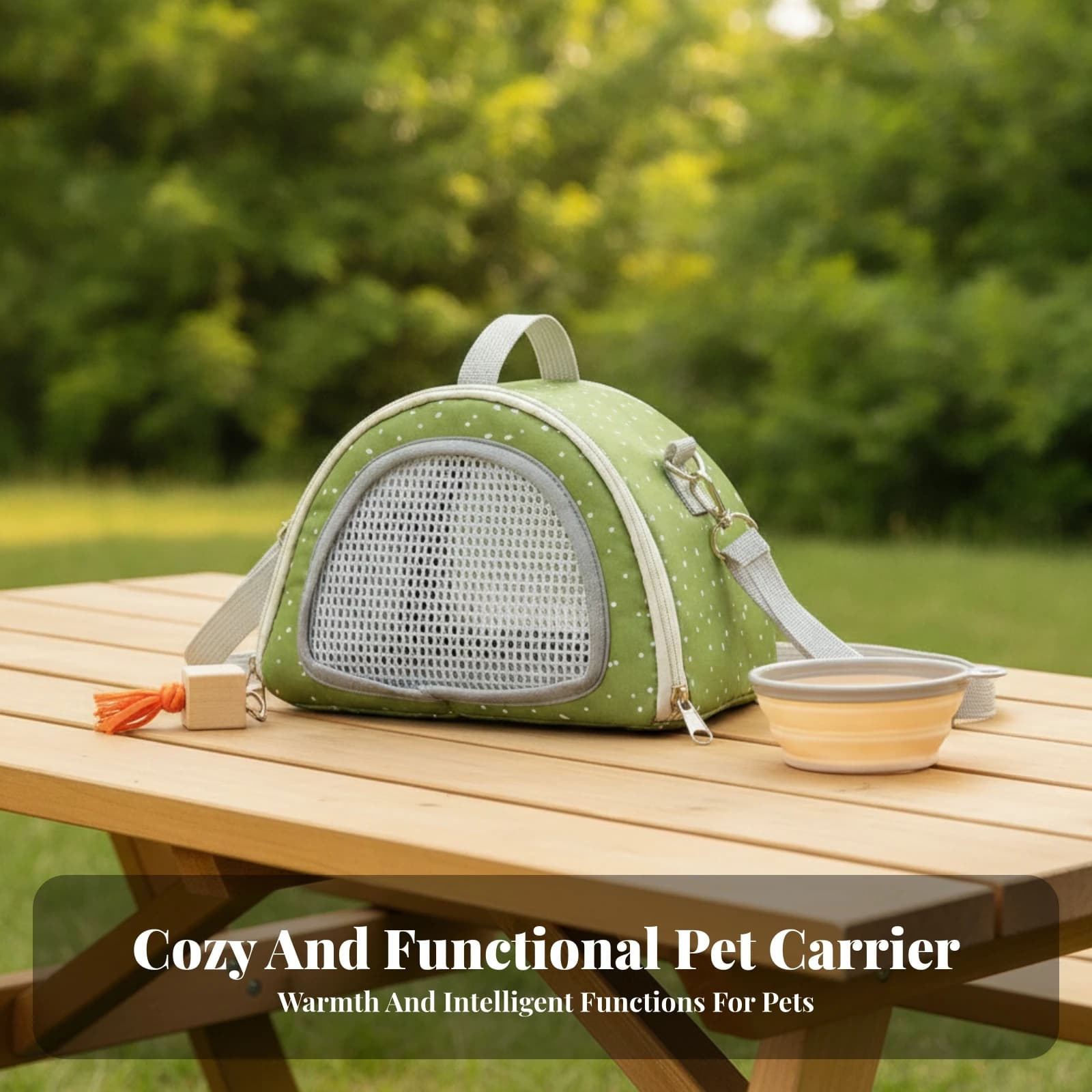 Ventilated Dome Pet Carrier Small Pet Carrier Bag Foldable for Travel
