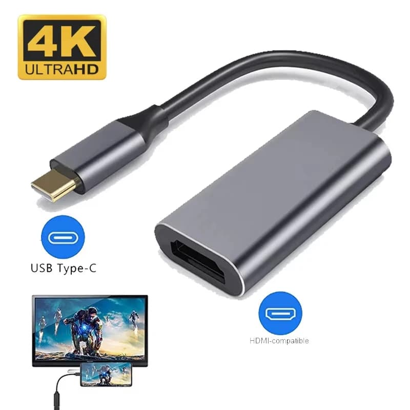 Type C to HDTV Adapter USB 3.1 4K@30Hz HUB HDTV Converter Cable For iPhone 15 TV Converter For MacBook iPad Samsung Laptops PC