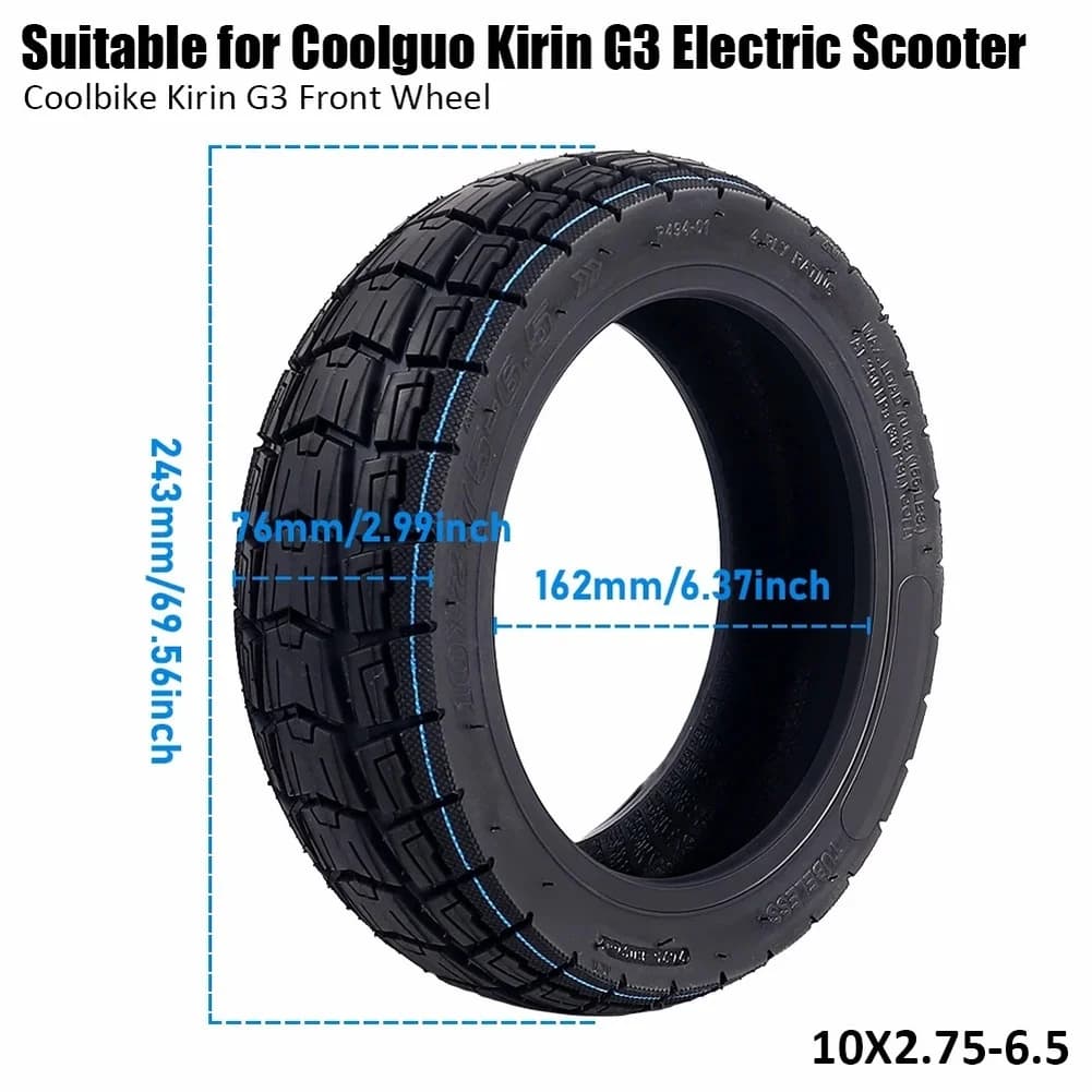 10X2.75-6.5 Tubeless Tires For KuKirin G3 Electric Scooter Pneumatic Tires Pneumatic Rubber Wheel Replacement Part