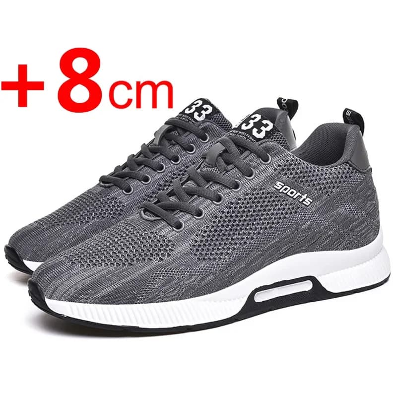 Men's Shoes with Rialzo Interior 6CM, Sneakers Sport Casual Breathable with Tacco Hidden, Measure 48