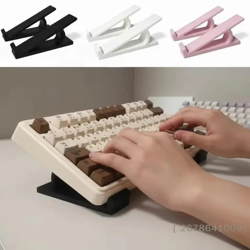 ⚑1 Pair Portable Keyboard Elevated Stand Raised Keyboard Angle Plastic Computer Keyboard Riser Accessories Monitor Holder