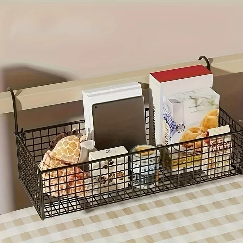 Scaffale moderno per riporre oggetti, cestino portaoggetti multifunzionale in plastica per letti da dormitorio, design salvaspazio, organizer a griglia