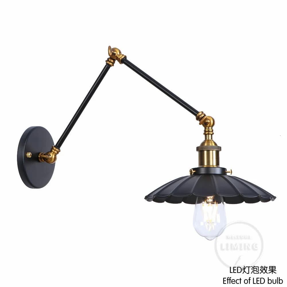 Ruggine Specchio da parete a LED Camera da letto Lampada da bagno Lampada da parete Braccio di illuminazione Luminaria Apparecchio Wandlamp Deco Maison Abajur Loft Decor