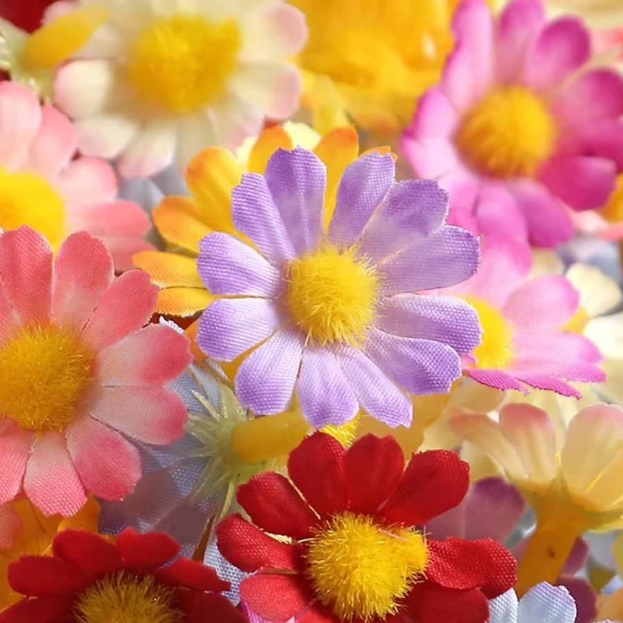50/100 Pezzi Fiori Artificiali Girasole Margherita in Seta per Decorazioni Casa Giardino Matrimonio Fai da Te Scrapbooking Ghirlanda Regalo Festa della Mamma