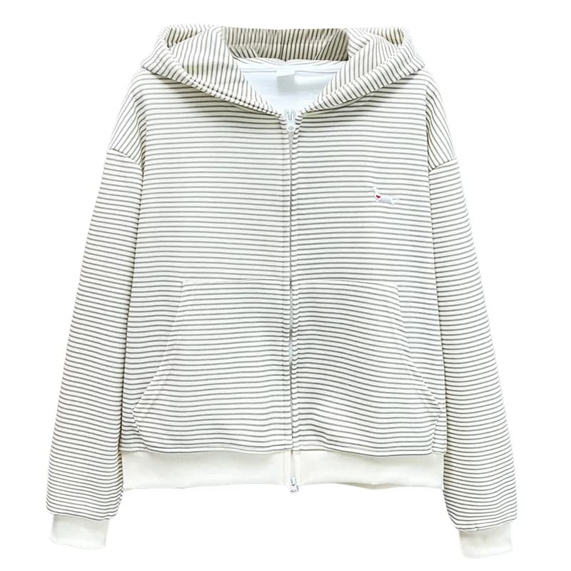 Felpe con cappuccio da donna XXXXL moda taglie forti autunno nuovo stile giovanile giacca ricamata a righe felpa con cappuccio ZIP-UP