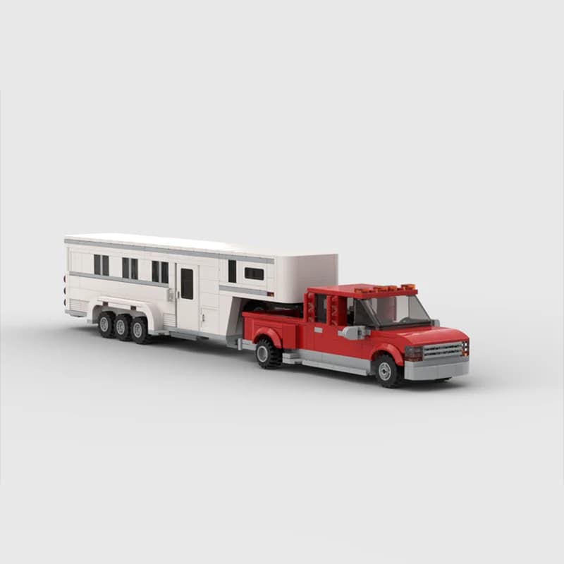 496 pezzi MOC city building block modello di camion veicolo con rimorchio assemblaggio fai da te blocchi di costruzione giocattolo regalo di compleanno per bambini