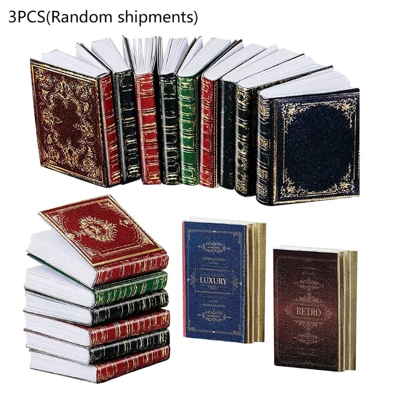 3 pezzi miniature casa delle bambole classica mini libri a fogli mobili notebook finta per giocare