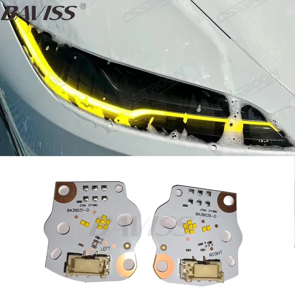 Aggiornamento DRL Per Tesla Modello 3 2023 2024 Luce di marcia diurna Giallo Rosso Blu Ambra Blu ghiaccio NON RGB Angel Eyes Luce diurna